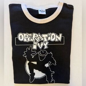 Vintage Grail Operation Ivy Lookout Records ringer band tee black XL